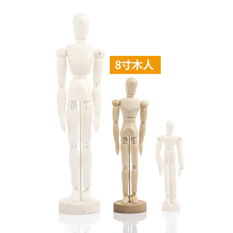 模偶人体木头人偶木型人t桌面摆件背景木头人偶关节人