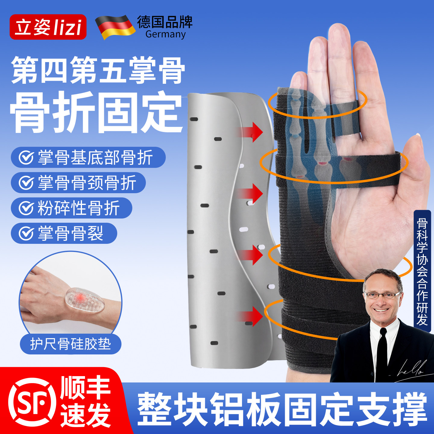 第五掌骨骨折固定护具医用支具小拇指手指手部扭伤器手腕保护夹板