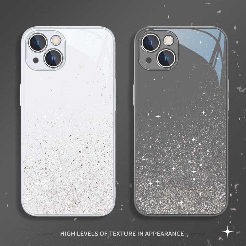 闪粉适用苹果17promax手机壳新款iPhone15plus/14高级感13简约12pro男女11小众8plus日韩ins风xsmax金属玻璃x