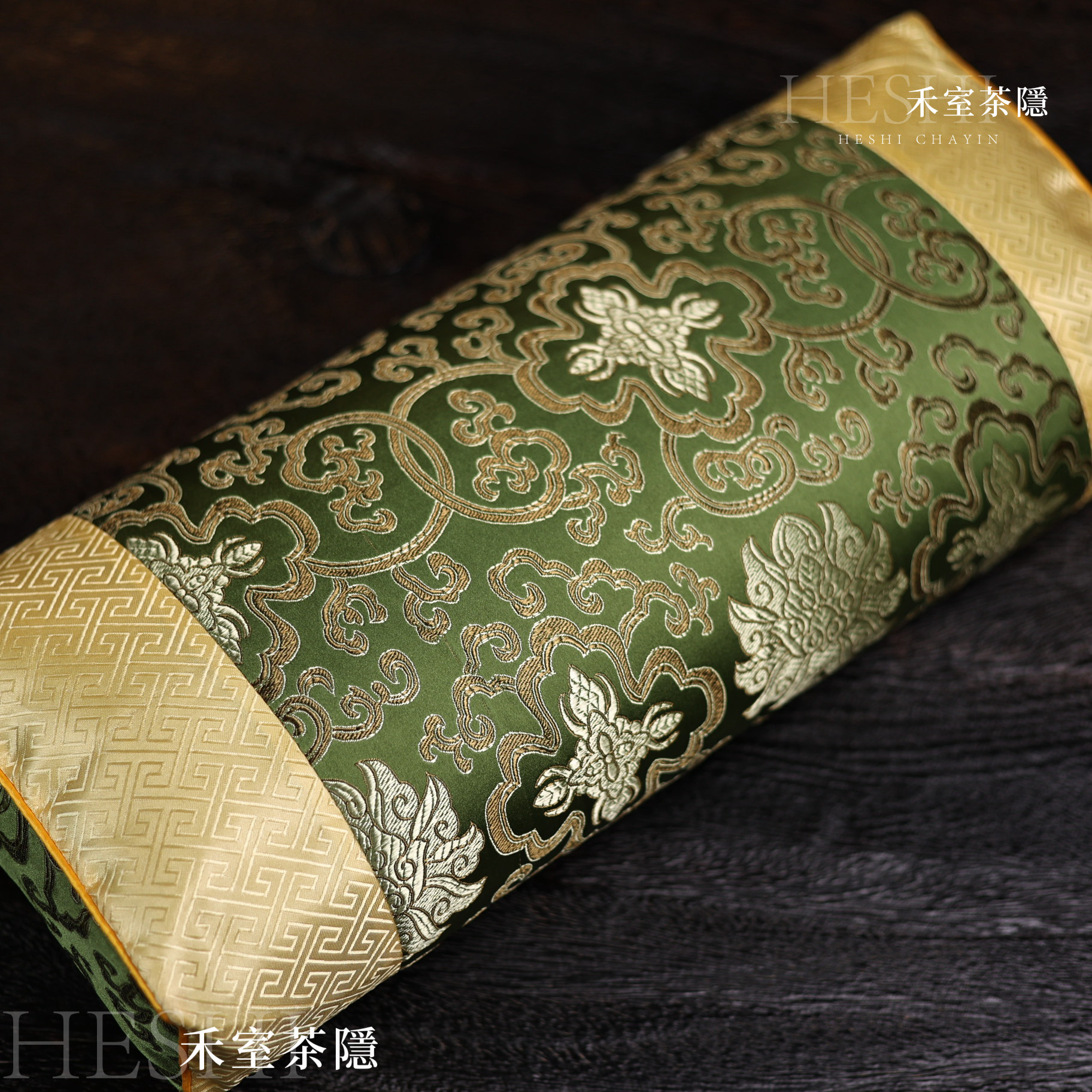 太行山崖柏刨花木屑内胆宫廷枕头套丝绸缎面助眠安神健康养生