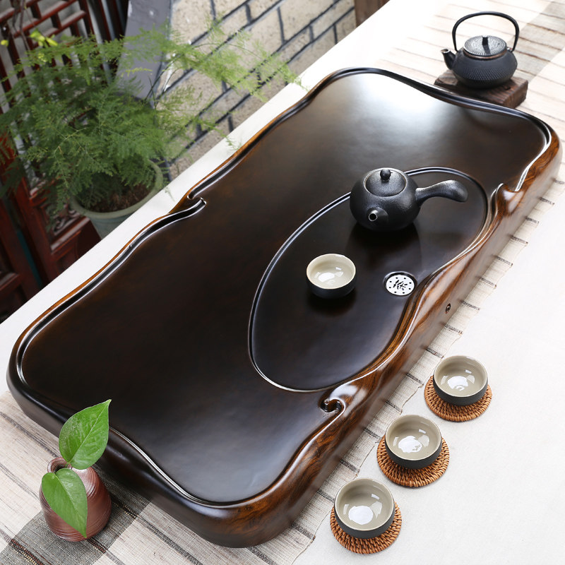 乌木茶盘实木家居客厅简易矩形茶几大小功夫茶具排水茶盘