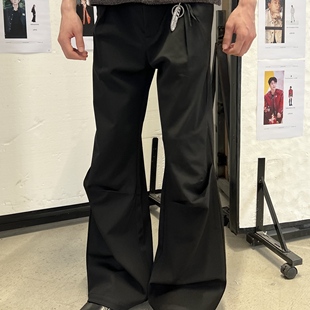 D4C立体褶皱A字廓形弯刀垂感TR西裤通勤宽松百搭休闲裤男女