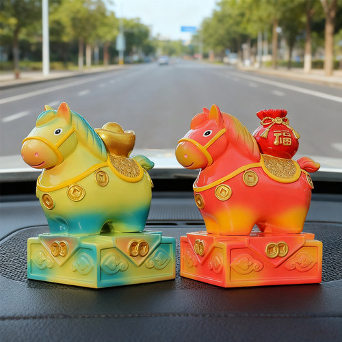 马上发财马年吉祥物车载印章摆件
