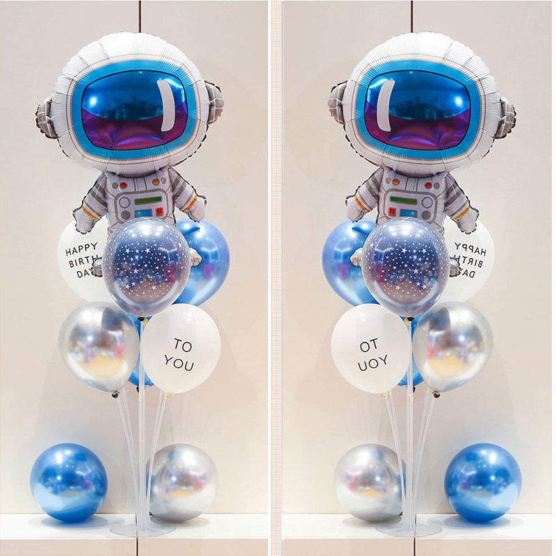 宇航员主题立柱太空人火箭气球发光桌飘装饰儿童宝宝生日周岁派对