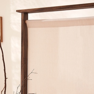 禅意座屏新中式 饰办公室玄关 屏风隔断客厅入户进门实木进门遮挡装