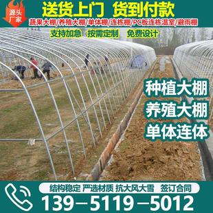 温室大棚拱杆支架热镀锌椭圆钢管养薄膜种殖蔬菜大棚骨架全套家用