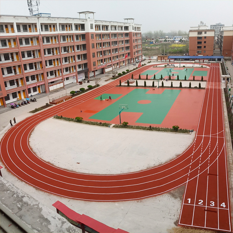 新国标塑胶跑道学校操场运动场透气型复合型混合型塑胶跑道材料