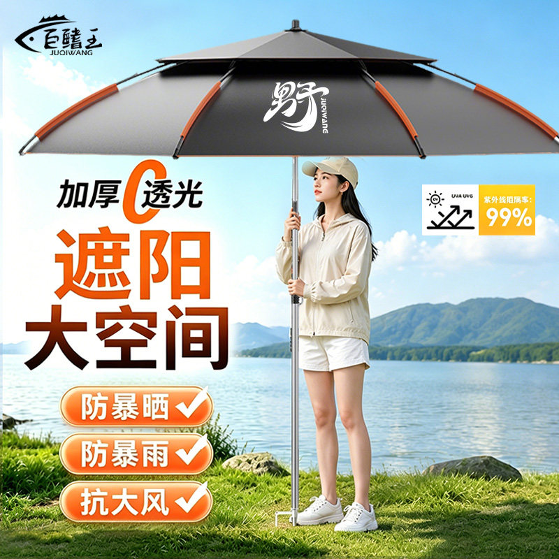 2026新款钓鱼伞户外专用机械臂垂钓遮阳伞雨伞露营防晒防雨大钓伞