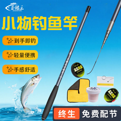 小物溪流竿套装儿童鱼竿全套短节