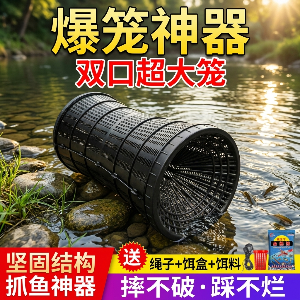 超大鱼笼捕鱼网大型捕鱼笼龙虾网笼捕虾网黄鳝泥鳅超级大号抓鱼网
