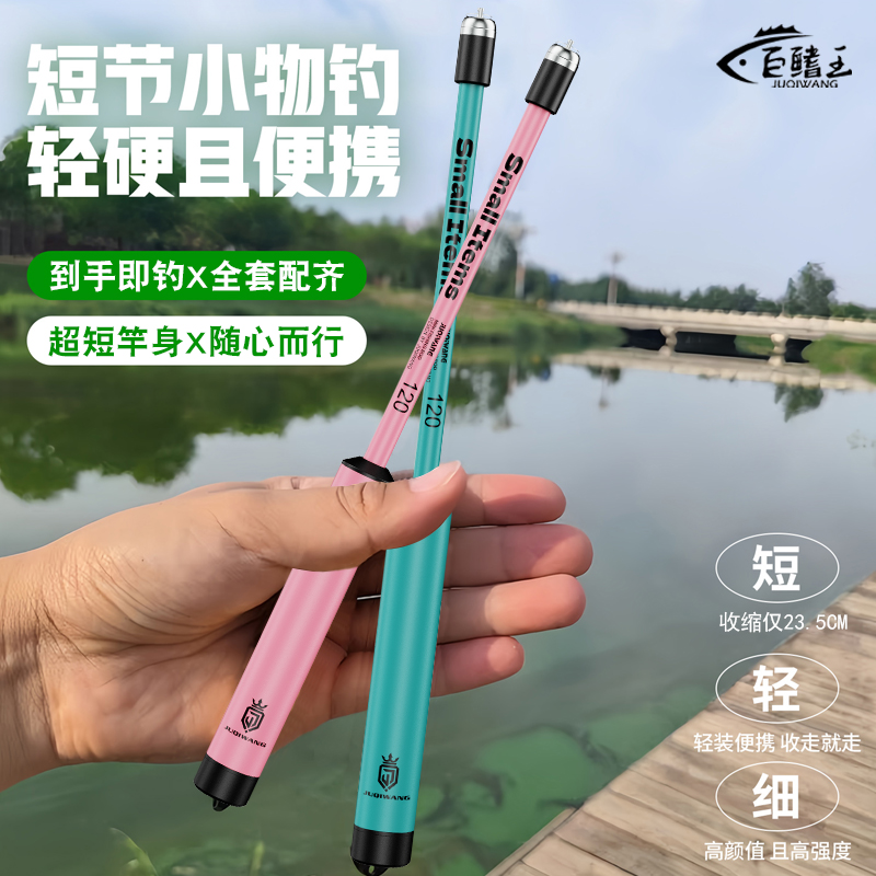 小物钓鱼竿套装超轻儿童鱼竿手竿