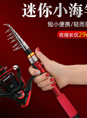 迷你小海竿抛竿超短节鱼竿