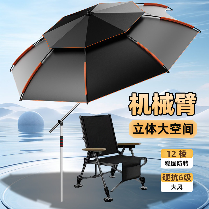 新款钓鱼伞大钓伞户外多功能专用加厚雨伞防雨防晒太阳露营遮阳伞