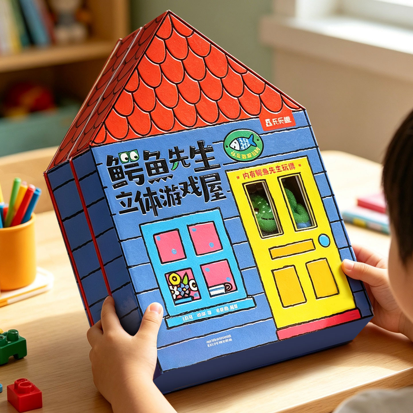 鳄鱼先生立体玩具书送鳄鱼玩偶
