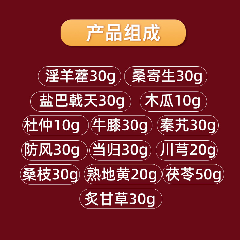 国强 泡酒方 淫羊藿桑寄生盐巴戟天秦艽当归桑枝地黄茯苓炙甘草