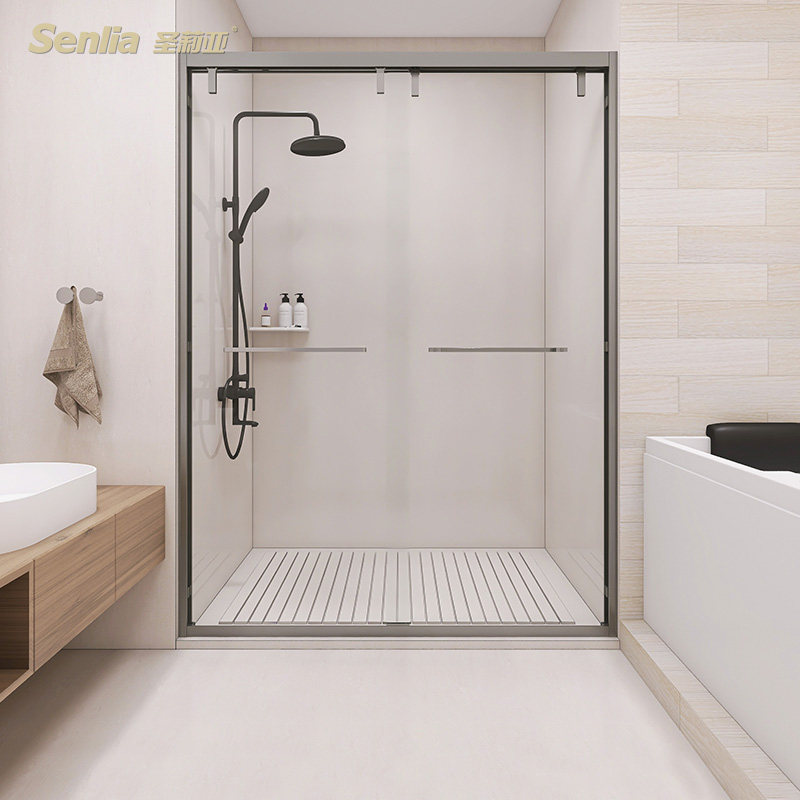 圣莉亚淋浴房定制浴室干湿分离隔断卫生间推拉门极简厕所玻璃移门