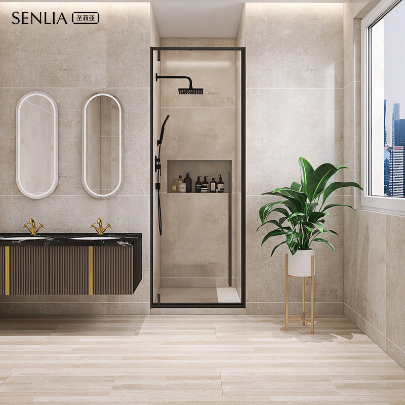 圣莉亚淋浴房旗舰店浴室干湿分离隔断一字推拉门不锈钢单开门窄边