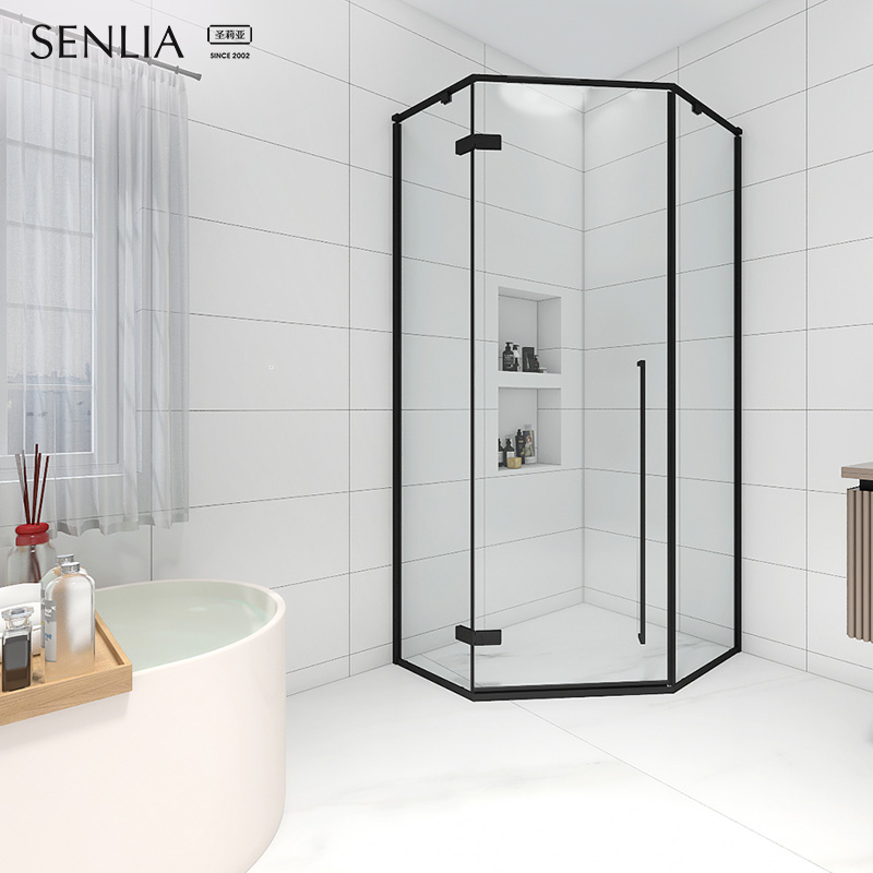 圣莉亚定制不锈钢简易淋浴房钻石型网红浴室玻璃门卫生间干湿分离