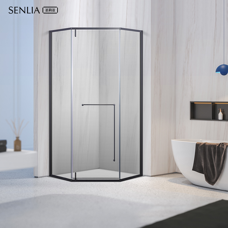 圣莉亚淋浴房定制卫生间半隔断玻璃门干湿分离钻石型整体简易浴室