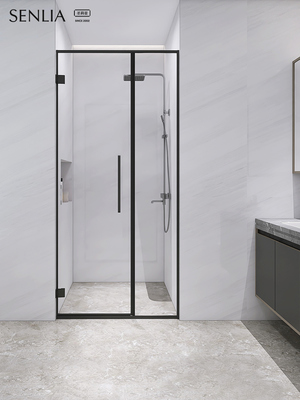 圣莉亚淋浴房浴室隔断玻璃推拉门一字窄边框极简不锈钢钢化玻璃