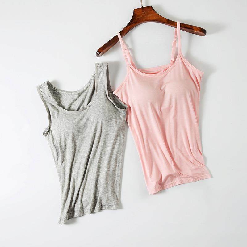 带胸垫吊带背心女莫代尔文胸一体居家瑜伽打底时尚百搭,女士内衣/男士内衣/家居服,抹胸,淘宝优惠券,粉丝福利购,淘宝优惠卷