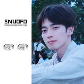 设计师耳环男痞帅无耳洞男生不规则肌理感百搭男款 日常独特耳骨夹