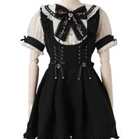 A new Japanese-style mass-produced sweet and cute Lolita Lace patchwork navy collar 8866 long-sleeved dress for girls thumbnail 4