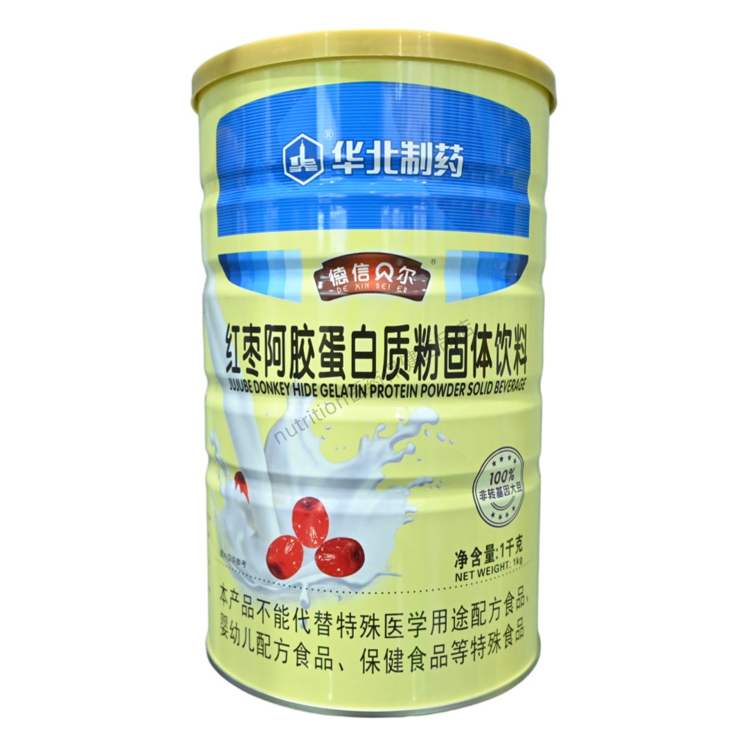 华北制药华维健康德信贝尔红枣阿胶蛋白质粉固体饮料成人1kg/桶