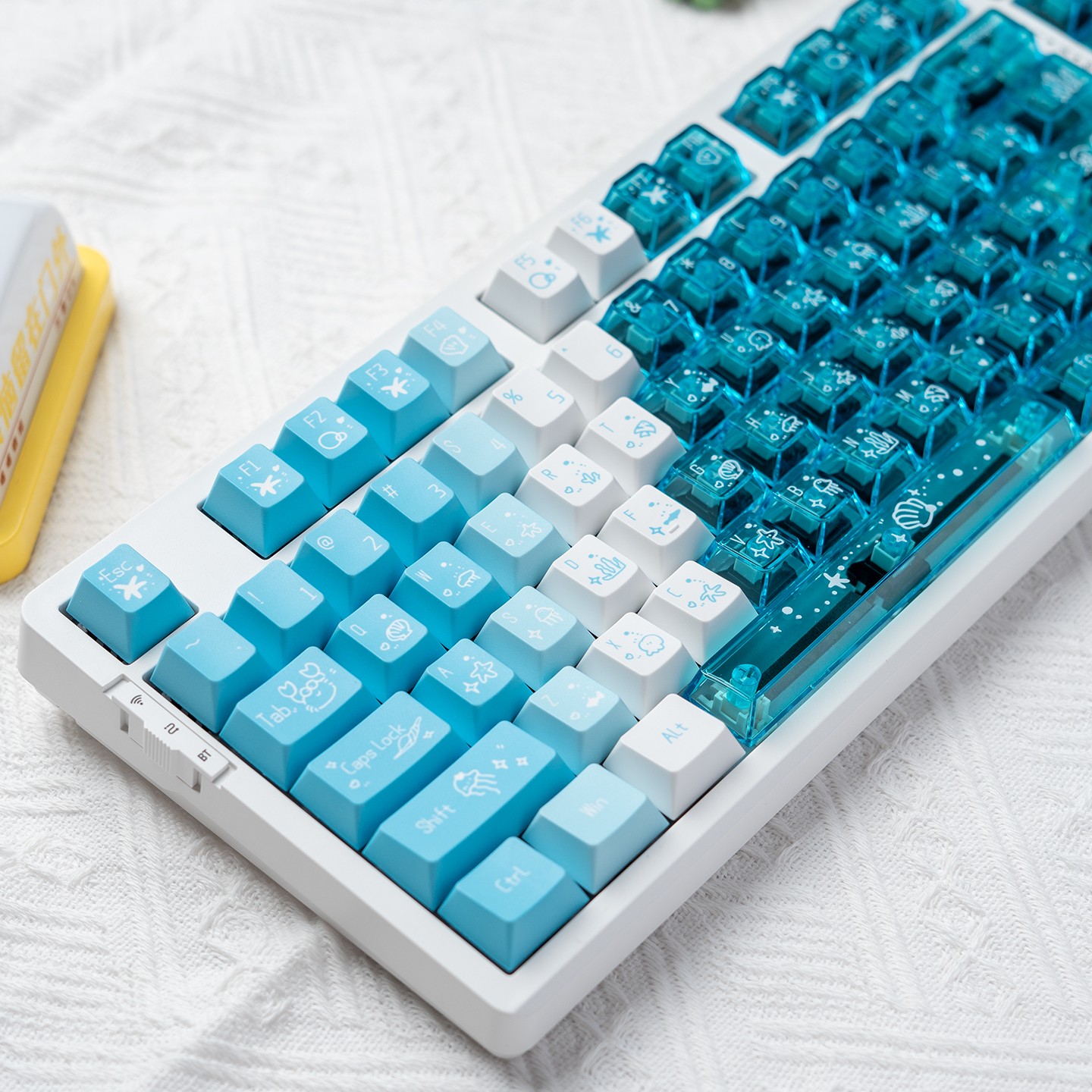 海盐汽水键帽PBT+PC透光原厂高度适配ATK迈从小蜜蜂wooting夜魔
