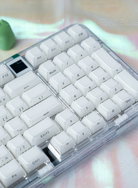 水晶果冻侧刻键帽机械键盘帽PC白色粉色磁轴wooting atk 61 63 68