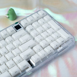 水晶果冻侧刻键帽机械键盘帽PC白色粉色磁轴wooting atk 61 63 68