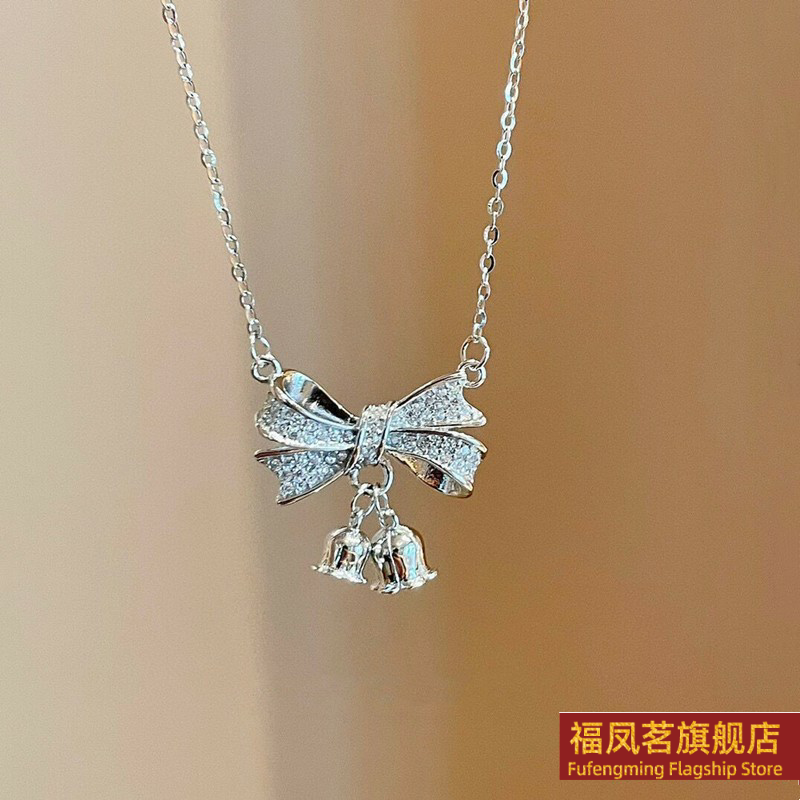 925银十字链女香港正生蝴蝶项链