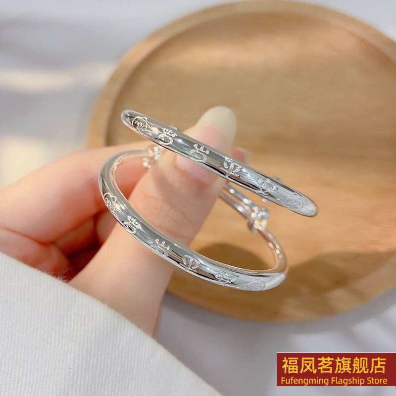原创设计女银饰香港正生蝴蝶手镯