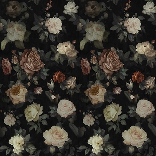 轻奢黑色复古玫瑰花墙纸自粘防水贴纸浴室瓷砖壁纸卫生间厨房墙贴