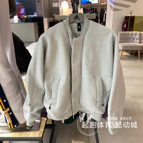 阿迪达斯男加绒宽松棒球夹克外套