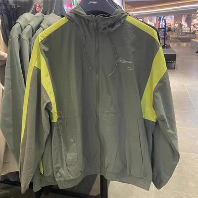 李宁男防泼水梭织宽松运动风衣