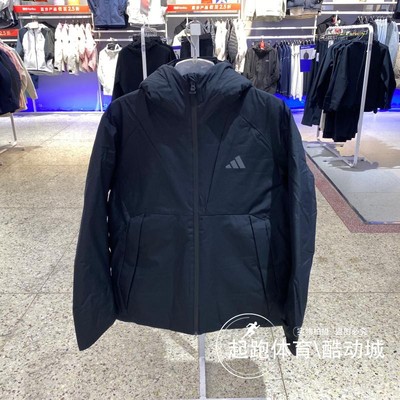阿迪达斯男保暖连帽羽绒服
