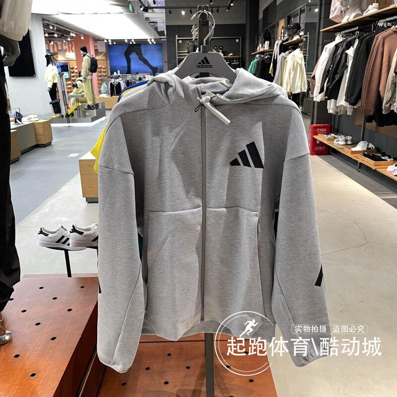 阿迪达斯男连帽运动夹克外套