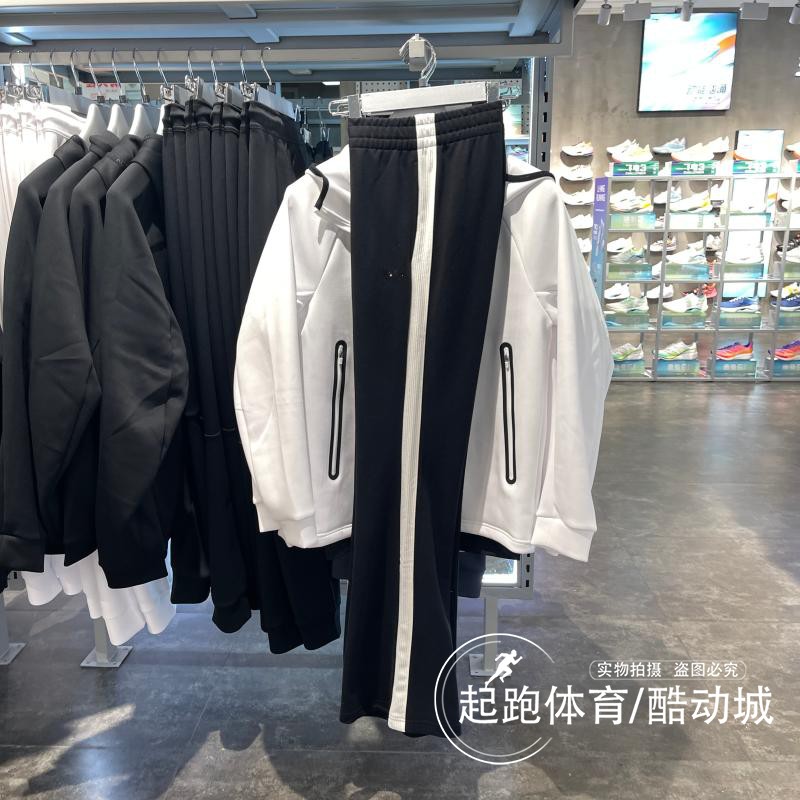 李宁修身女休闲运动阔腿长裤