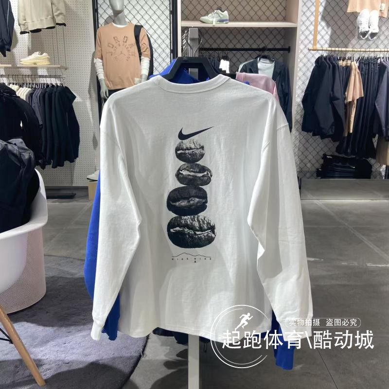 耐克男印花纯棉宽松运动休闲长袖