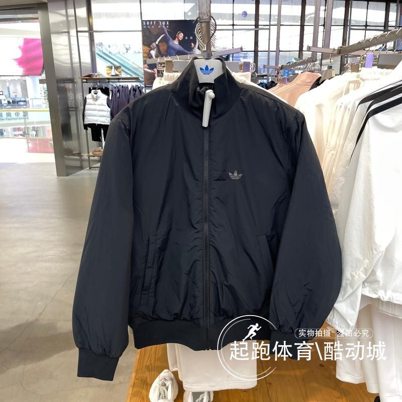 阿迪三叶草男保暖飞行员棉服