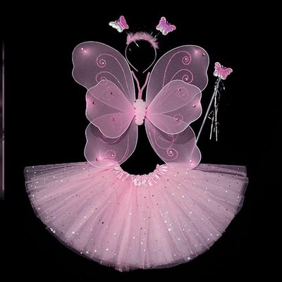 万圣节套装花仙子小精灵演出服饰女童公主裙女孩蝴蝶翅膀儿童服装