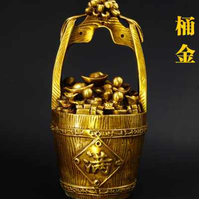 慈风阁纯铜一桶金招财摆件店铺开张开业礼物客厅桌面摆设送礼工厂