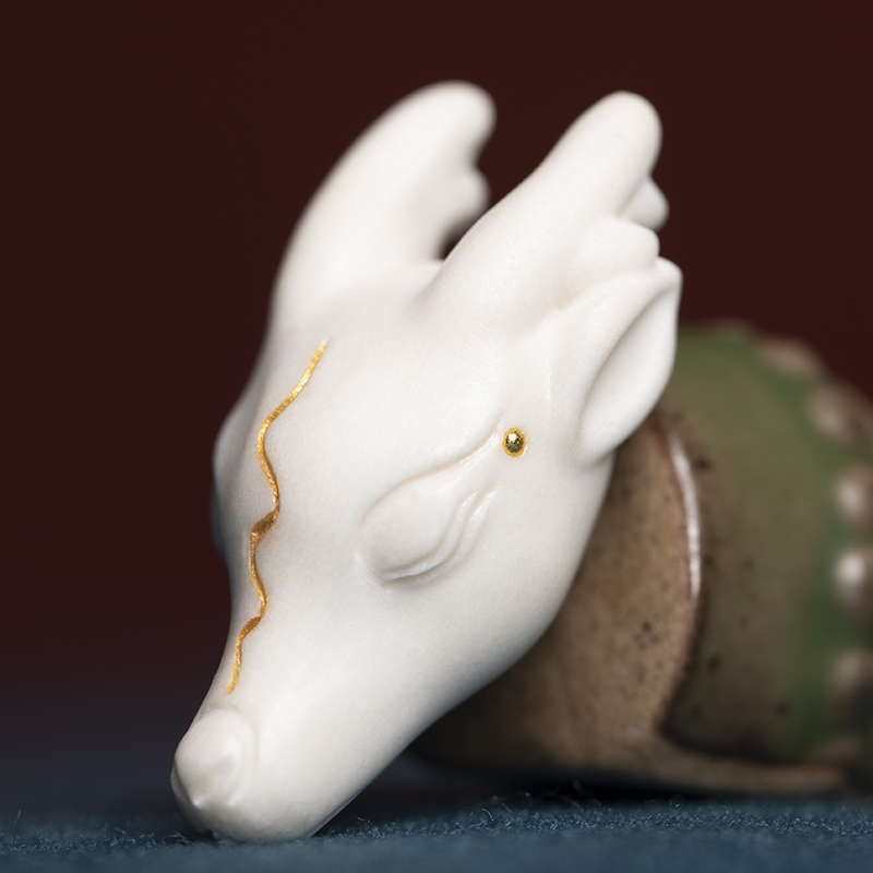 鹿角雕刻配饰三通文玩配饰百搭