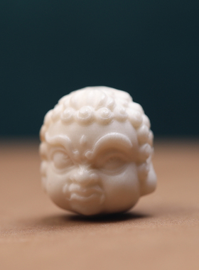 猛犸象牙雕刻不动明王佛头鹿角