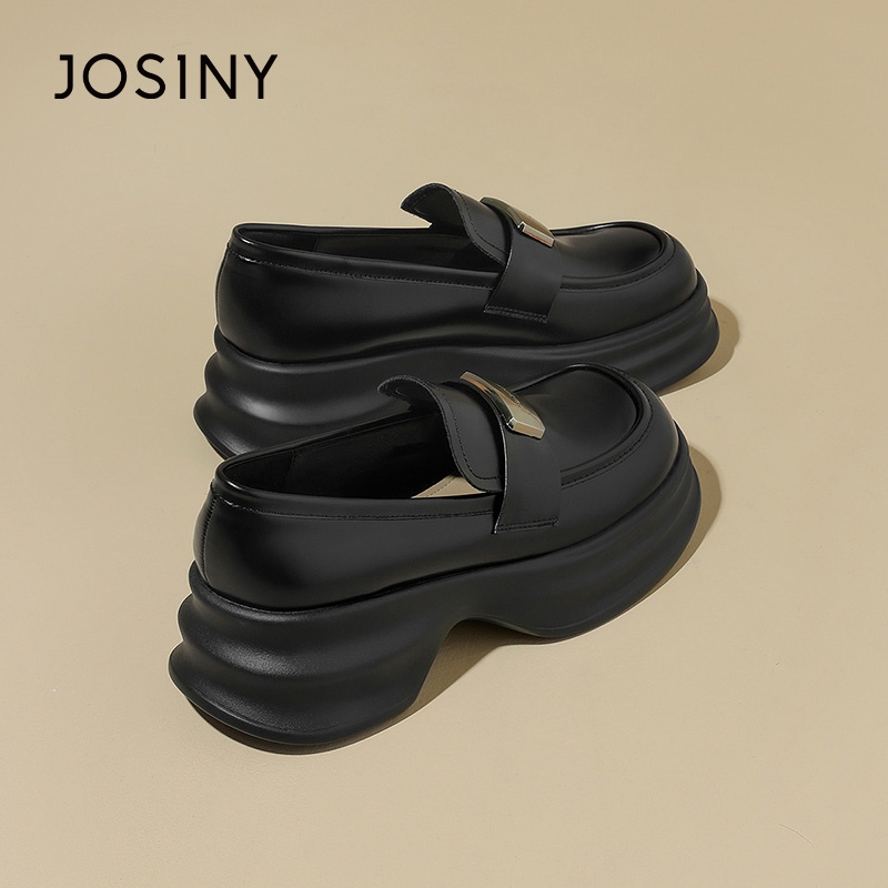 黑色乐福鞋Josiny/卓诗尼