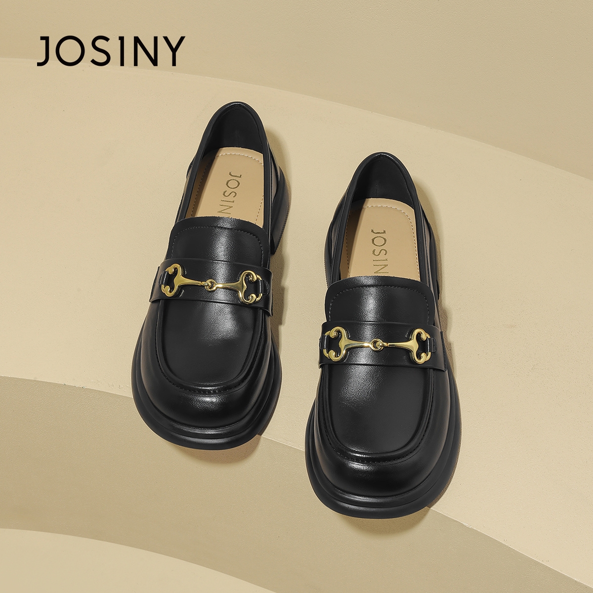 粗跟乐福鞋Josiny/卓诗尼