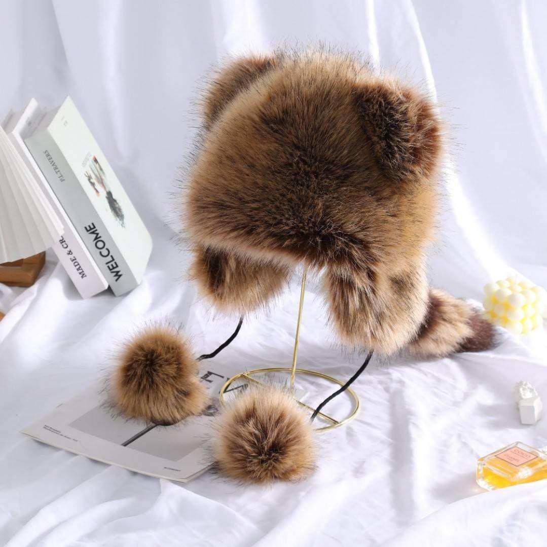 小溪塔0小浣熊保wba巴暖加绒帽223爆款成推荐冬护耳人儿童可爱尾