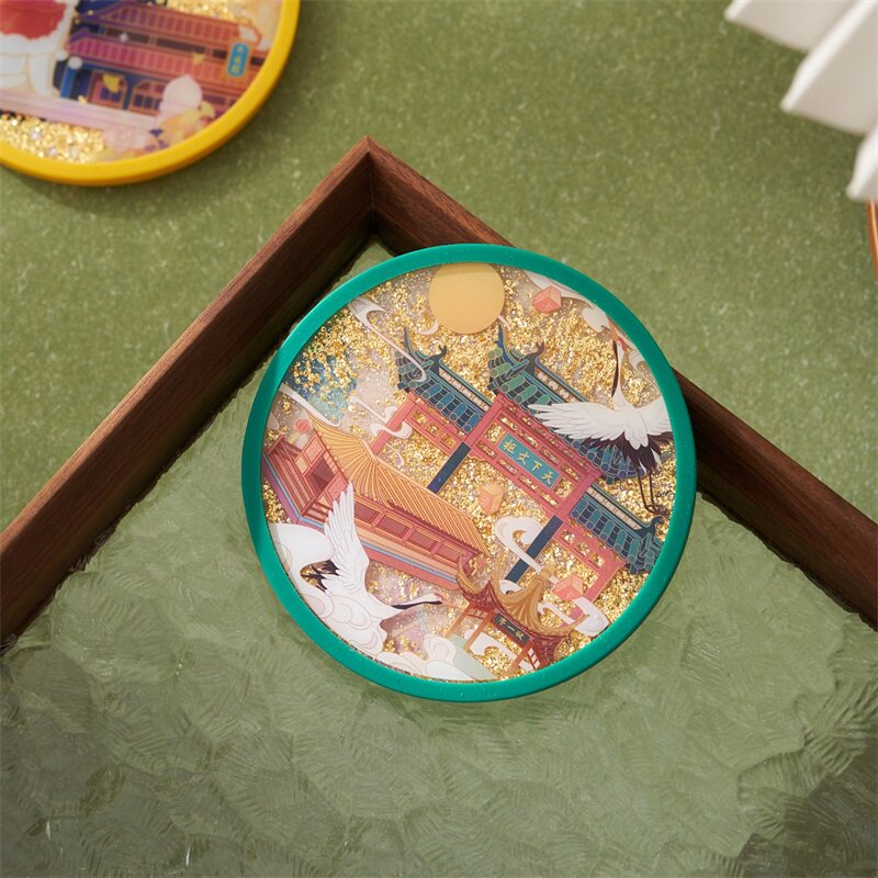 南京博物馆文创朝天宫阙流沙杯垫硅胶隔热防烫男女生生日创意礼物