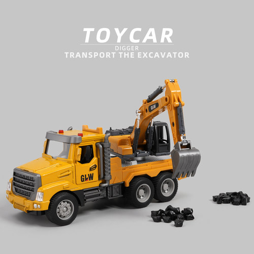 合金挖掘机仿真起吊车模型套装